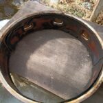 修理前の治具内側の革の劣化